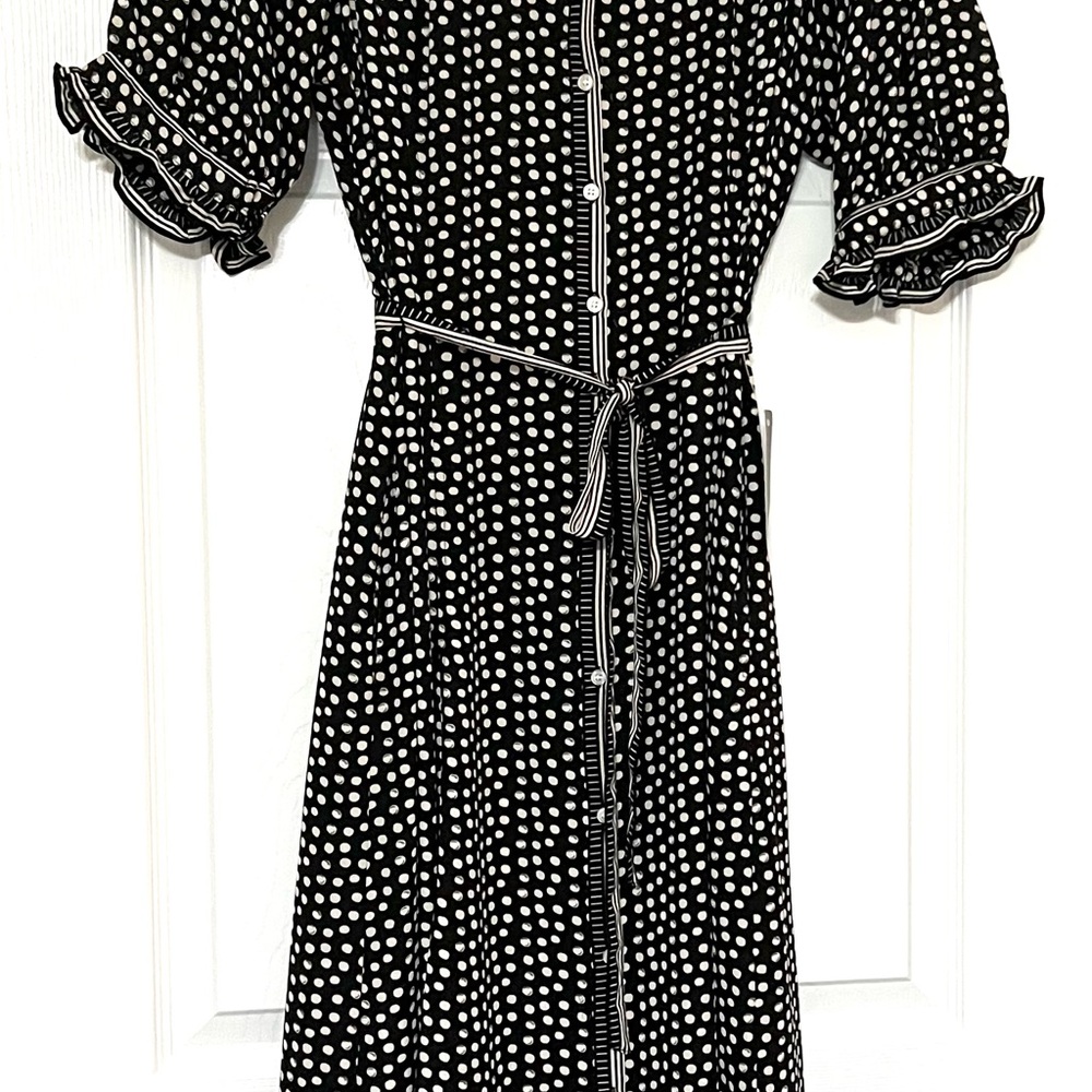 Max Studio Black and White Polka Dot Maxi Dress